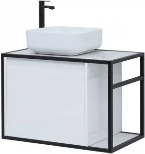 Тумба-умывальник подвесная Aquanet Nova Lite LOFT 75 L белый глянец 00261650+