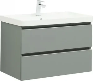 Тумба-умывальник подвесная Aquanet Вега 80 мисти грин 00329603+00301805