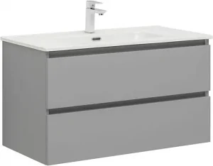 Тумба-умывальник подвесная Aquanet Вега 90 мисти грин 00329604+00323883