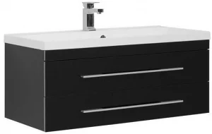 Тумба-умывальник подвесная Aquanet Верона 100 чёрный 00175387+00158753