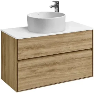 Тумба-умывальник подвесная Aquaton Либерти 100 дуб эльвезия 1A2796K2LY010