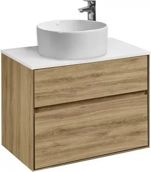 Тумба-умывальник подвесная Aquaton Либерти 75 дуб эльвезия 1A2795K2LY010