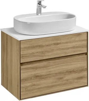 Тумба-умывальник подвесная Aquaton Либерти 75 дуб эльвезия 1A2795K5LY010