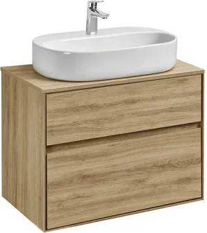 Тумба-умывальник подвесная Aquaton Либерти 75 дуб эльвезия 1A2795K5LYC70