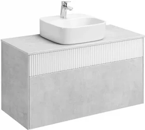 Тумба-умывальник подвесная Aquaton Марбл 100 слэйт/белый матовый 1A2763K0MH4C0