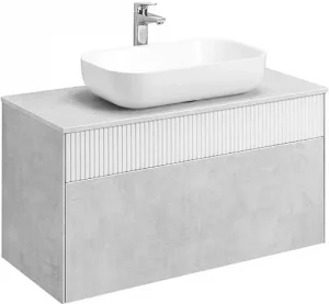 Тумба-умывальник подвесная Aquaton Марбл 100 слэйт/белый матовый 1A2763K4MH4C0