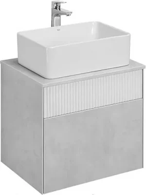Тумба-умывальник подвесная Aquaton Марбл 60 слэйт/белый матовый 1A2761K1MH4C0
