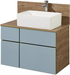 Тумба-умывальник подвесная Aquaton Мишель 80 фьорд/дуб рустикальный 1A256801MIX30+1A256603MIDR0+