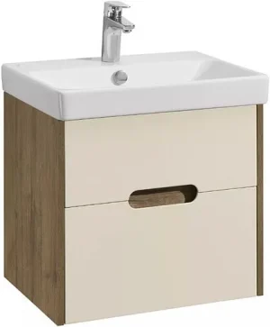 Тумба-умывальник подвесная Aquaton Оливия 55 бежевый/дуб веллингтон 1A2542K0OLVG0