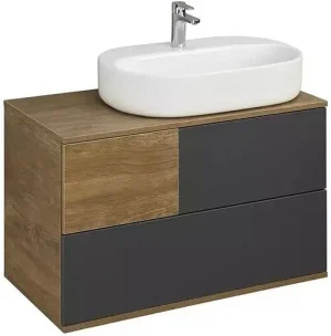 Тумба-умывальник подвесная Aquaton Терра 85 дуб кантри/антрацит 1A2472K4TEKA0