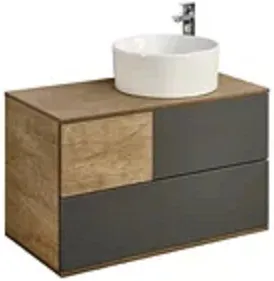 Тумба-умывальник подвесная Aquaton Терра 85 дуб кантри/антрацит 1A2472K5TEKA0