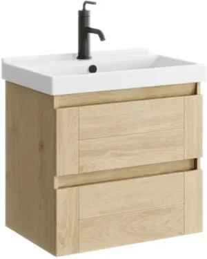 Тумба-умывальник подвесная Aqwella Astrid 60 дуб давос AST0106DD+FST60SLWB01