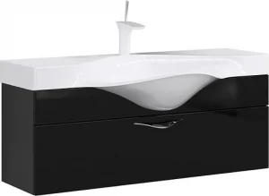 Тумба-умывальник подвесная Aqwella Broadway 110 чёрный Brw.01.10/001/BLK+Brw.11.04.D