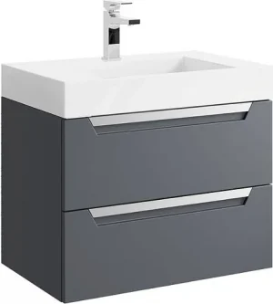 Тумба-умывальник подвесная Aqwella Cube 70 серый CUB0107GR+Tol.07.04.D