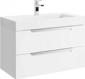 Тумба-умывальник подвесная Aqwella Cube 90 белый матовый CUB0109W+Tol.09.04.D