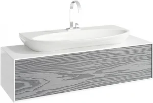 Тумба-умывальник подвесная Aqwella Genesis 120 миллениум серый/белый GEN0112MG+Esc.09.04.D