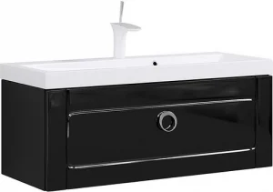 Тумба-умывальник подвесная Aqwella Infinity 100 чёрный Inf.01.10/001/BLK+Inf.10.04.D