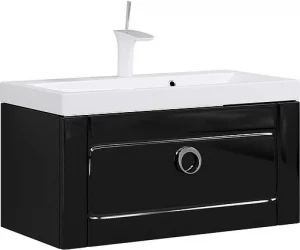 Тумба-умывальник подвесная Aqwella Infinity 80 чёрный Inf.01.08/001/BLK+Inf.08.04.D