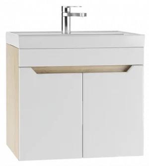 Тумба-умывальник подвесная Айсберг Мечта 60 белый/дуб сонома DM2316T+4607152361674