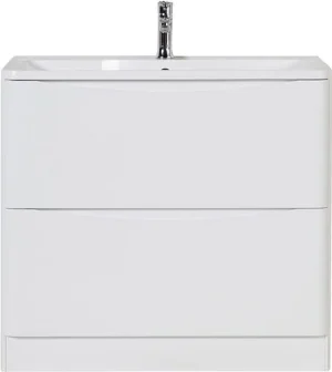 Тумба-умывальник напольная BelBagno ACQUA 100 Bianco Lucido ACQUA-1000-2C-PIA-BL+