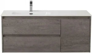 Тумба-умывальник подвесная BelBagno KRAFT 100 L Cemento Grigio KRAFT-1000-2C-1A-SO-CG-L+BB1000ETL-L