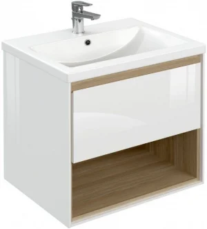 Тумба-умывальник подвесная Cersanit Louna 60 белый/дуб Эврика 64070+