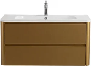 Тумба-умывальник подвесная Cezares Relax 100 брашированное золото RELAX-1000-2C-SO-BORO-P+CZR-1000/480-LV-MR-NV