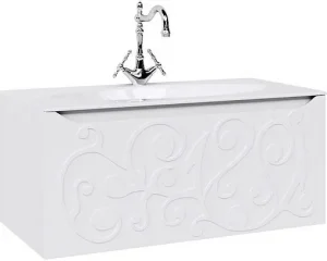 Тумба-умывальник подвесная Clarberg Elegance Т10м 100 белый EL0110+El.10.04.D