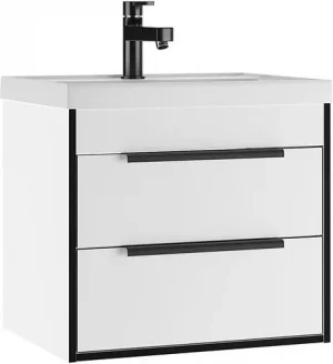 Тумба-умывальник подвесная Домино Forta 60 белый глянец DF2500T+4670142930044