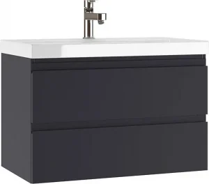 Тумба-умывальник подвесная Домино Graffo 80 графит DGr2101T+S-UM-MOD80SL/1