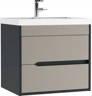 Тумба-умывальник подвесная Домино Karat 60 серый тауп DK3215T+4627173210164