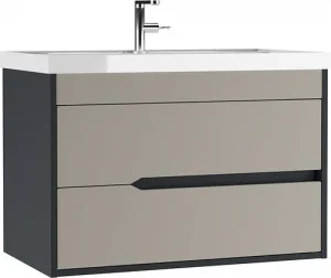 Тумба-умывальник подвесная Домино Karat 80 серый тауп DK3216T+4627173210188