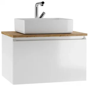 Тумба-умывальник подвесная Домино Senator 70 белый/дуб вотан DS4301T+641945