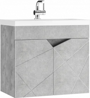 Тумба-умывальник подвесная Домино Vector 60 метрополитан грей/бетон серый DV6610T+4627173210874