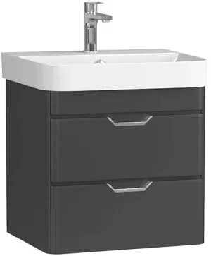 Тумба-умывальник подвесная ISVEA Fonte 57 чёрный 21USS014157I+10SQ50057SV