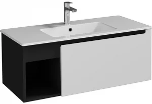 Тумба-умывальник подвесная ISVEA Onda Plus 100 белый/антрацит 21OPS087100I+10SL50101SV