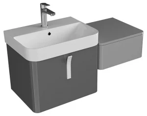 Тумба-умывальник подвесная ISVEA Supra 100 тёмно-серый 27SPS084100I+10SQ50057SV