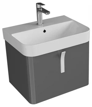 Тумба-умывальник подвесная ISVEA Supra 60 тёмно-серый 27SPS084057I+10SQ50057SV