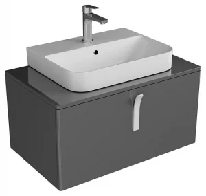 Тумба-умывальник подвесная ISVEA Supra 80 тёмно-серый 27SPS084080I+10SQ50057SV