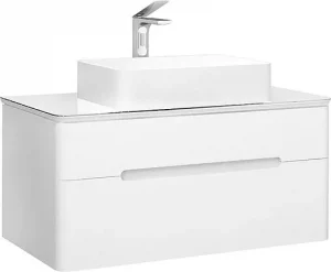 Тумба-умывальник подвесная Jorno Bosko 100 белый Bos.01.100/P/W+MLN-7050H