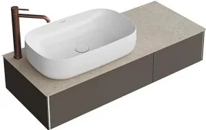 Тумба-умывальник подвесная Kerama Marazzi Magica 120 вечерний серый матовый MA.120.2EGR.M+MA.wb.65+