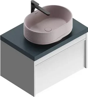 Тумба-умывальник подвесная Kerama Marazzi Modula 70 белая глянцевая MO.70.1+1WHT+