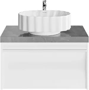 Тумба-умывальник подвесная Kerama Marazzi Modula 80 белая глянцевая MO.80.1+1WHT+
