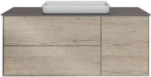Тумба-умывальник подвесная Kerama Marazzi Plaza Modern 120 белый/дуб орегон PLB.M.120.3OAK.O+