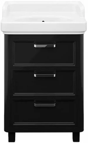 Тумба-умывальник подвесная Kerama Marazzi Pompei 60 чёрный PO.60.3BLK+PO.wb.60