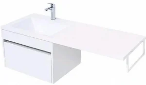 Тумба-умывальник подвесная над стиральной машиной Aquanet Токио 120 L белый 00237744+00235499