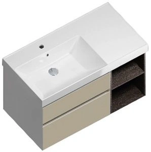 Тумба-умывальник подвесная Kerama Marazzi Cubo 90 лимо/ментс CUB.90LhLIM+CU.wb.90lh