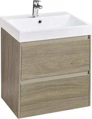 Тумба-умывальник подвесная Roca Ona 60 вяз тёмный A857613511+ZRU9307561