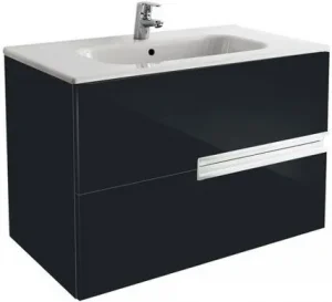Тумба-умывальник подвесная Roca Victoria Nord 80 чёрный глянец ZRU9000097+
