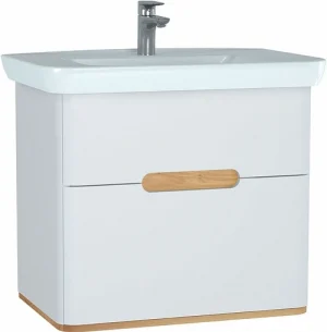 Тумба-умывальник VitrA Sento 80 белый/светлое дерево 60824